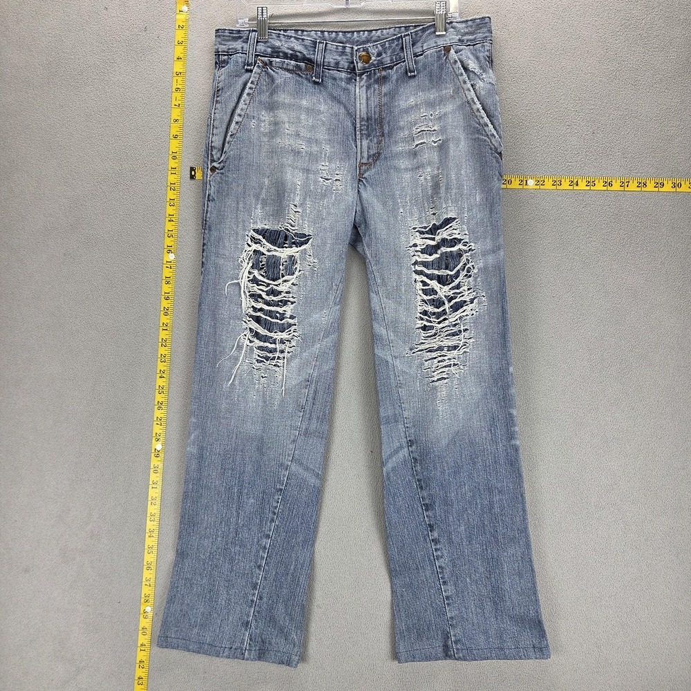 Vintage Levis Engineered Jeans Mens Blue Twisted Thrashed Zip Fly Fits 33x28